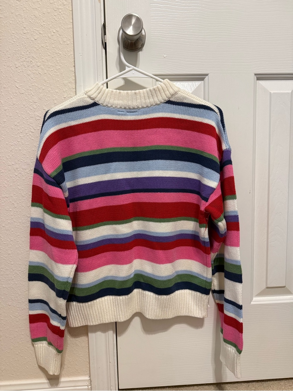 GAP Multicolor Striped Crewneck Sweater - Pink, Red & Navy - Picture 2 of 4